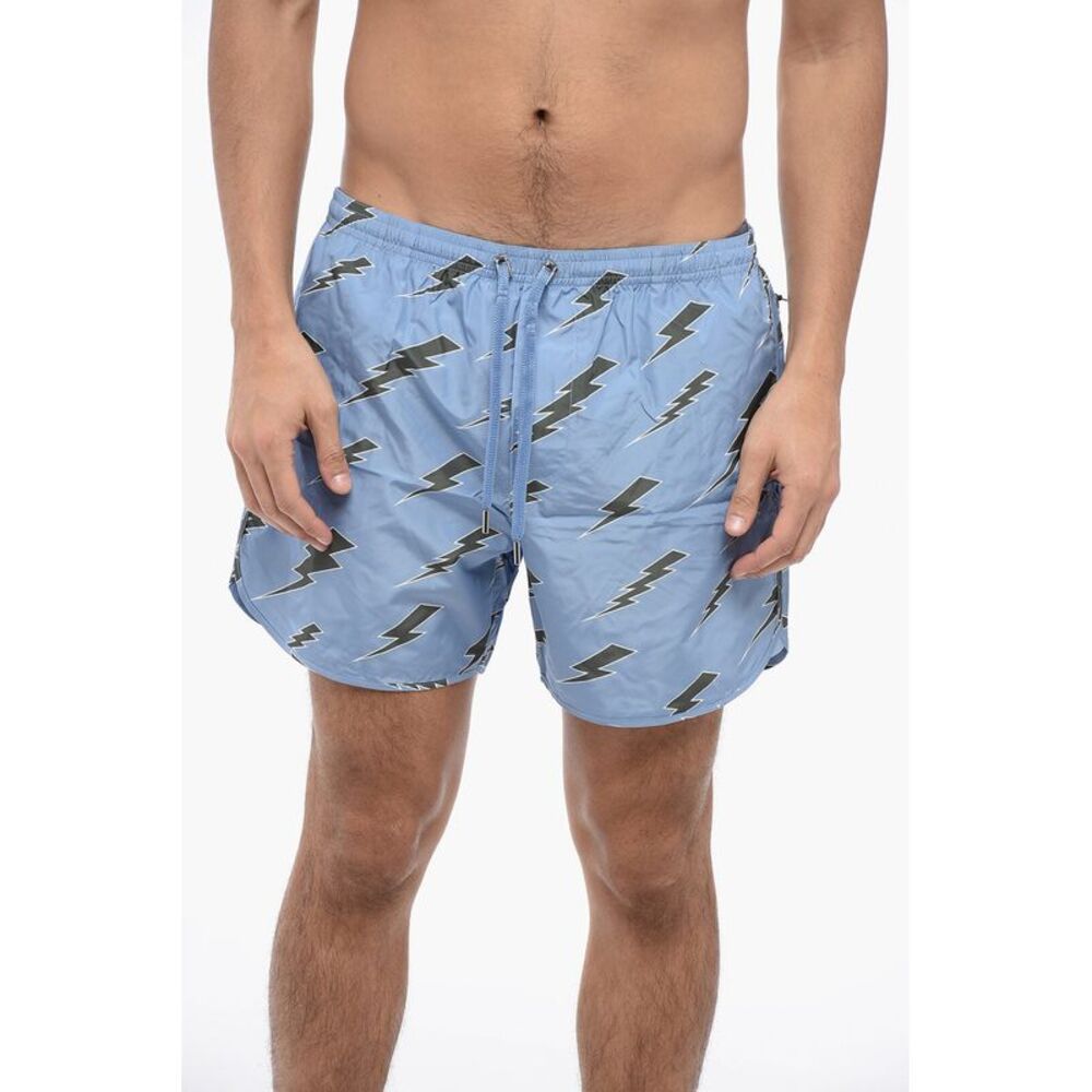 Nylon Boxer RAIN BOLTS Swim Trunks